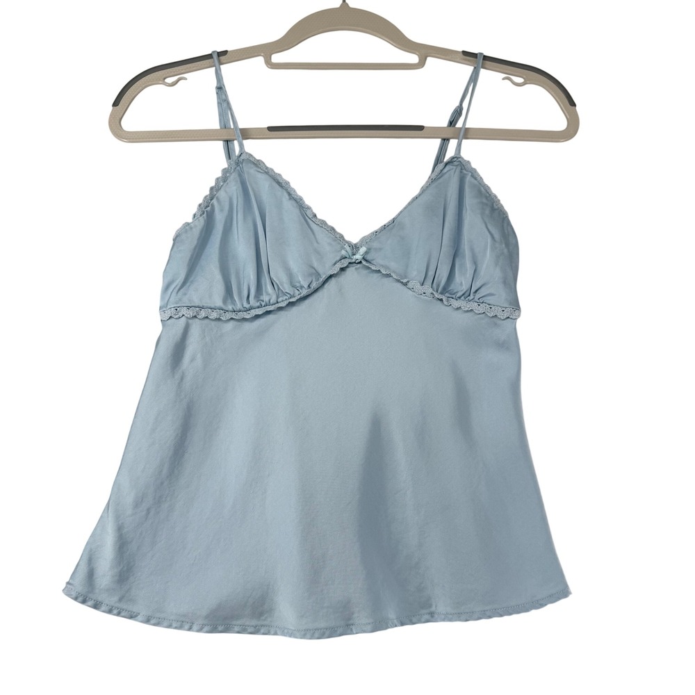 Band of the Free Lace Trim Babydoll Cami Top Womens Small Nantucket Breeze Y2K